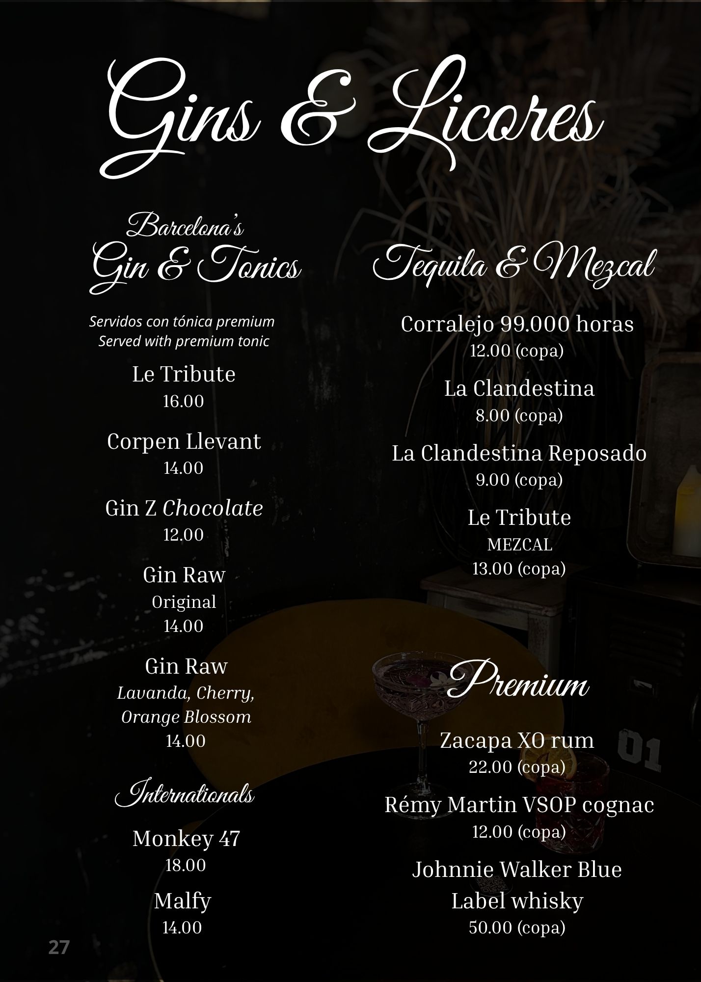 gins & liquors
